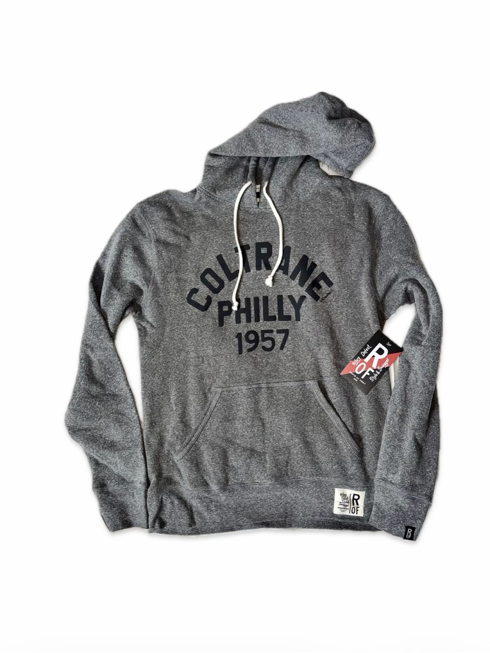 ROOTS OF FIGHT Hoodie Small John Coltrane Gray Jazz Music Icon Graphic